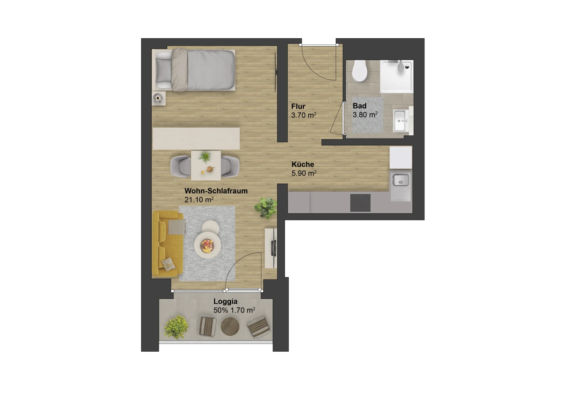 1-Zimmer-Apartment